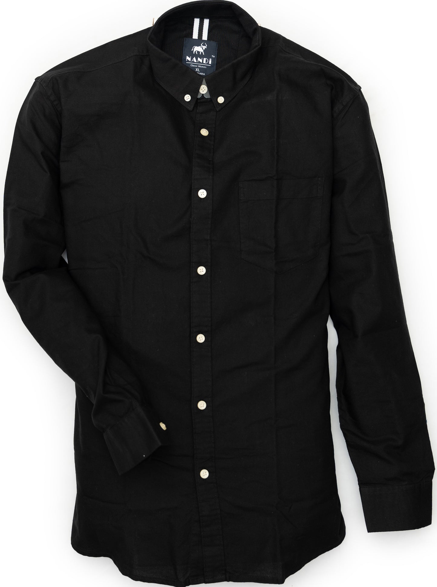 NANDi Men’s Oxford Shirt Black Premium Cotton