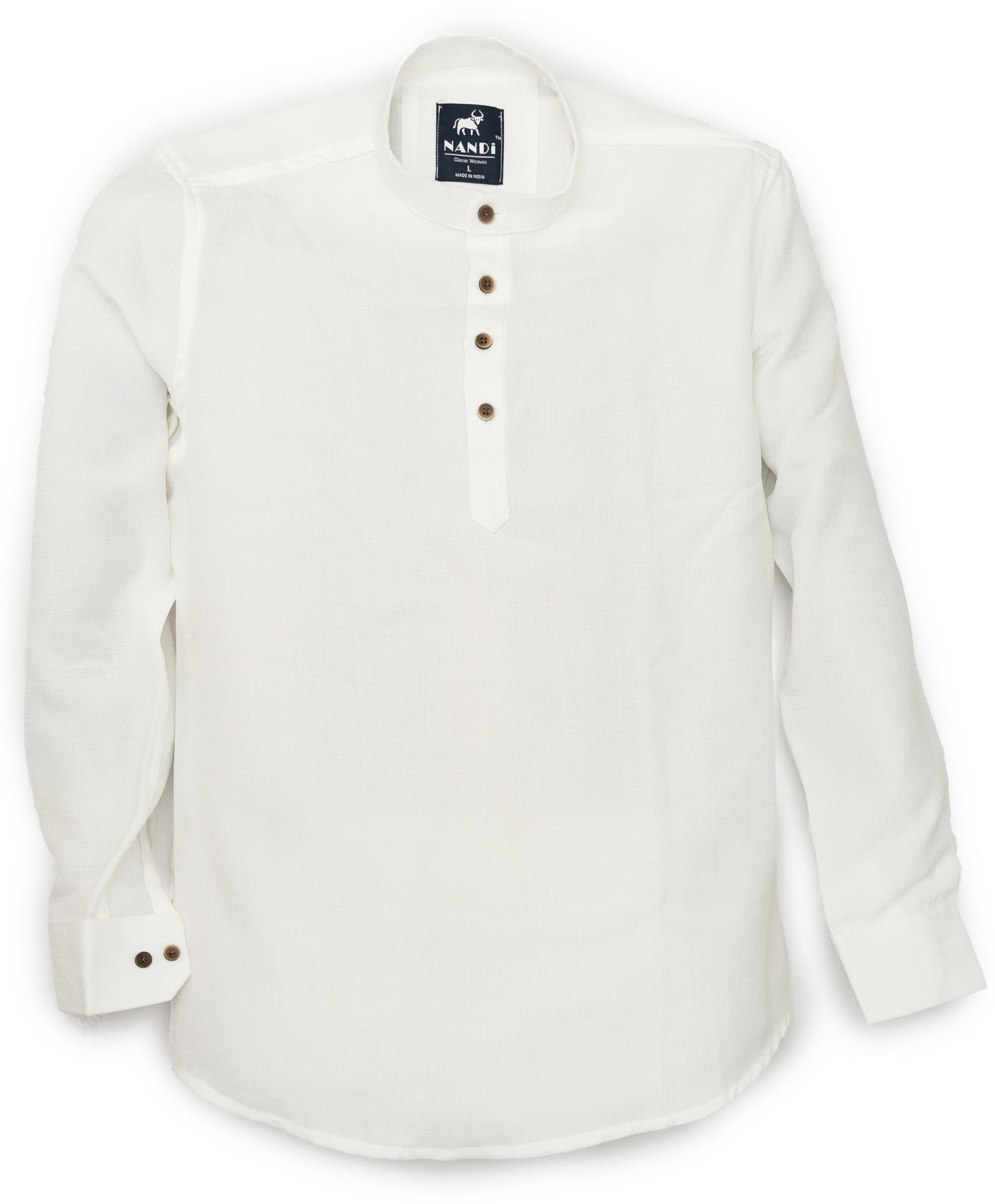 NANDi Men's Linen Long Sleeve Mid Length Shirt for All-Season Casual Parties and Dates