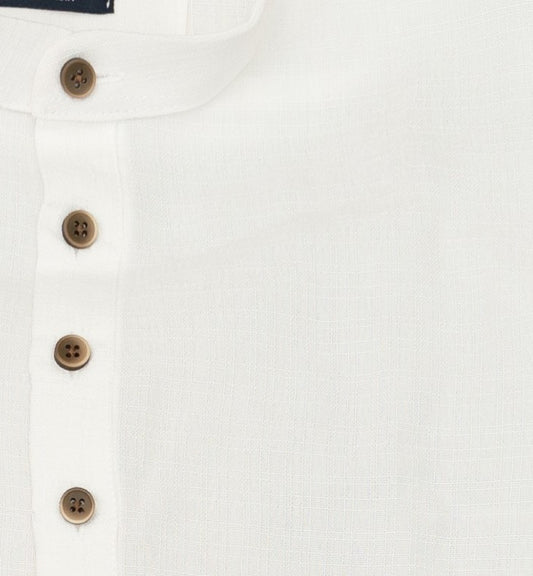 NANDi Men's Linen Long Sleeve Mid Length Shirt for All-Season Casual Parties and Dates